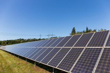 Solar Power Station in the autumn Landscape 