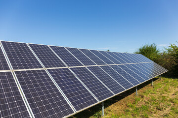 Solar Power Station in the autumn Landscape 