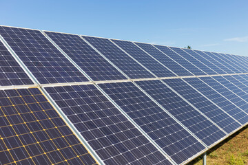 Solar Power Station in the autumn Landscape 