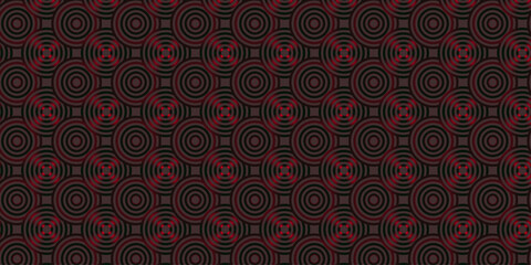 Seamless circular geometric shape pattern design | Modern spiral pattern background | Dark red color vector background for design work in print, presentation, web etc