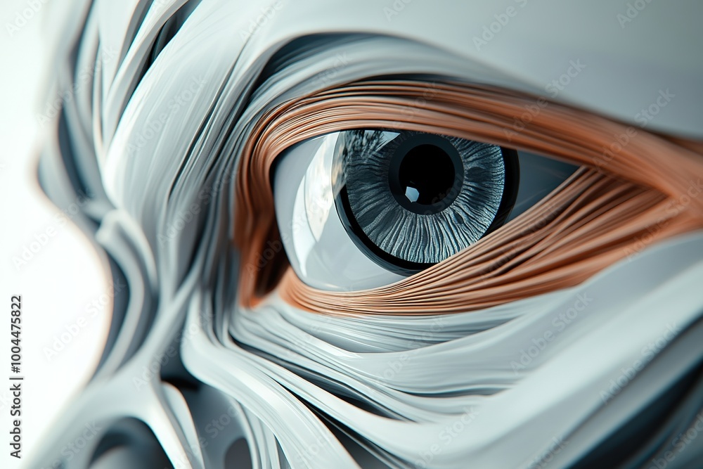 Poster abstract close-up of an eye with swirl patterns.