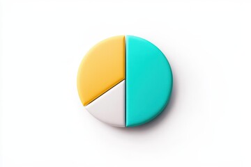 Colorful pie chart on white background, data representation concept.