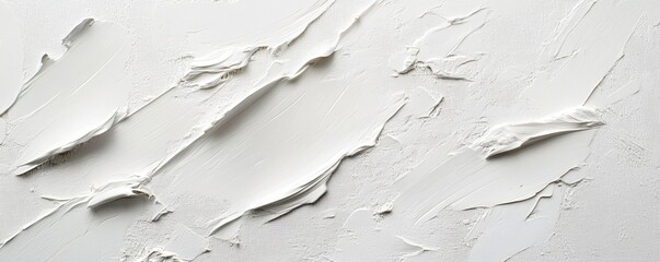 Obraz premium Textured white paint strokes on canvas, abstract