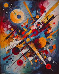 Abstract colorful background with grunge brush strokes and paint splashes