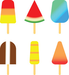 A Collection Popsicle Which Has Six Different Designs