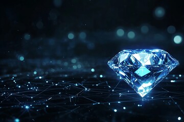 Diamond on copy space bokeh background. 