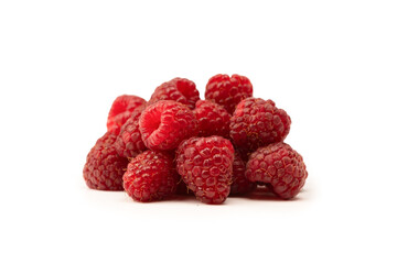 Tasty fresh raspberry isolated on a white background. Top view.