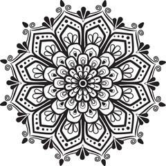 Mandala art, round ornament pattern, mandala illustration with white background