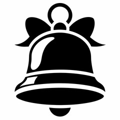 Christmas Silver bell Black silhouette