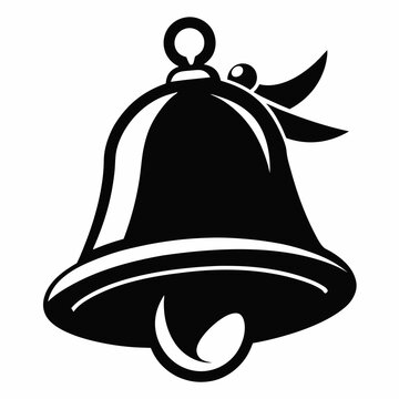 recommend clip art: Christmas Silver bell Black silhouette