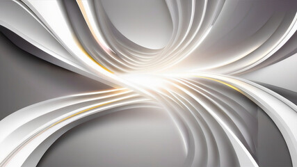 Abstract white and gray background with curved lines and light effect. Luxury modern design concept.