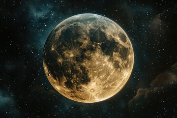 Fototapeta premium Full Moon in Night Sky