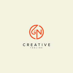 Abstract GN NG Letter Modern Monogram Style Logo Design. Initial vector template.