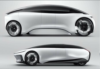 Side view design  of modern futuristic electric car