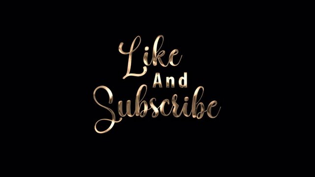 
Like And Subscribe Handwritten Animated Text in Gold Color with particle effect on black background.Suitable for YouTube videos, social media posts, digital marketing campaigns. alpha channel only 4k
