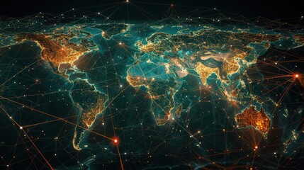 Global Trade Routes Map Visualization