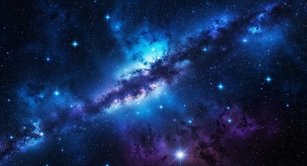 Fototapeta premium Midnight blue starry universe abstract backdrop design