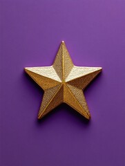 Fototapeta premium Gold Star on Purple Background