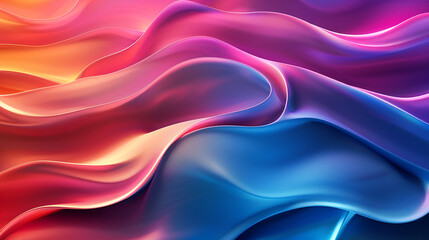 Fototapeta premium horizontal colorful abstract wave background ,Abstract flowing liquid background material, 3D rendering abstract fluid background