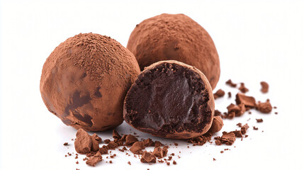 A rich chocolate truffle dusted with cocoa powder and filled with a smooth ganache.