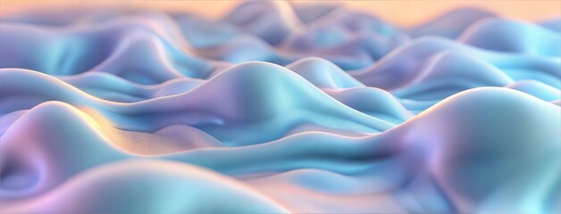 Fototapeta premium A mesmerizing landscape of soft, pastel-colored waves resembling fabric or rolling hills. Perfect for abstract, modern, or nature-inspired projects.