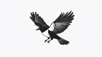 Obraz premium Magpie Robin Logo Design illustration