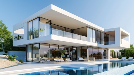 Fototapeta premium Modern Villa with Swimming Pool
