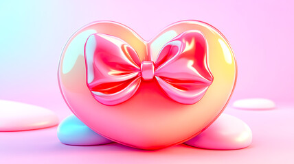 Fototapeta premium Ein Herz mit Schleife als Symbol der Liebe.