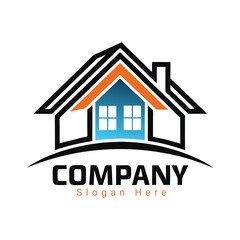 unique real estate home logo design template