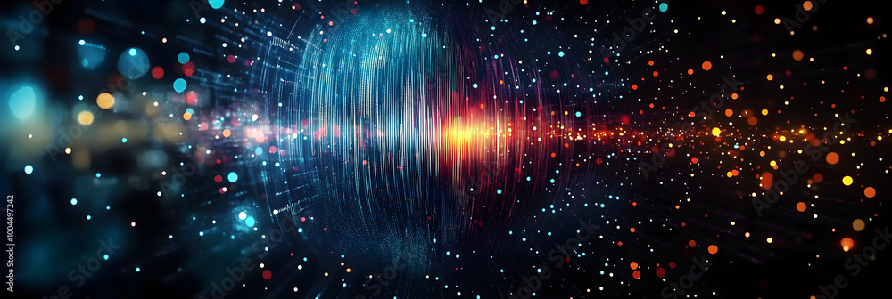 Poster abstract digital data background. art can be used in the description of network abilities, technolog