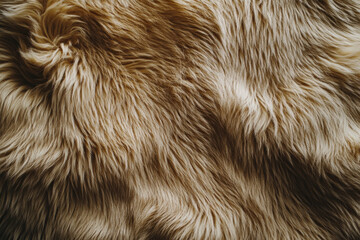 A close-up view of soft, golden fur highlighting the intricate textures under natural light in a cozy indoor setting. Generative AI