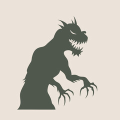 Obraz premium a black silhouette of a creature with a menacing expression 