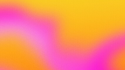 Vibrant orange, pink, and yellow colors seamlessly transitioning in a gradient, overlaid with a subtle grainy noise texture, perfect for banners or posters.