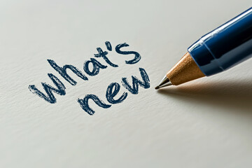 What's new text, sketching out ideas concept illustration