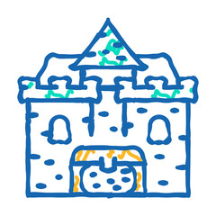 treasure castle doodle icon sketch vector. treasure castle sign. isolated symbol illustration
