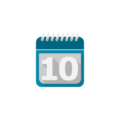 Calendars for all 31 days of a month. Calendar number 10 icon