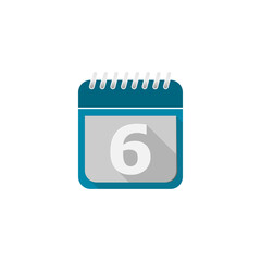 Calendars for all 31 days of a month. Calendar number 6 icon