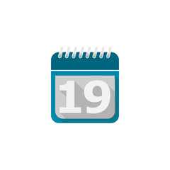 Calendars for all 31 days of a month. Calendar number 19 icon