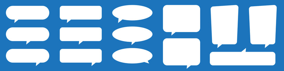 Fototapeta premium Blank empty speech bubbles. Speak bubble balloon, cartoon chatting box, message box. 