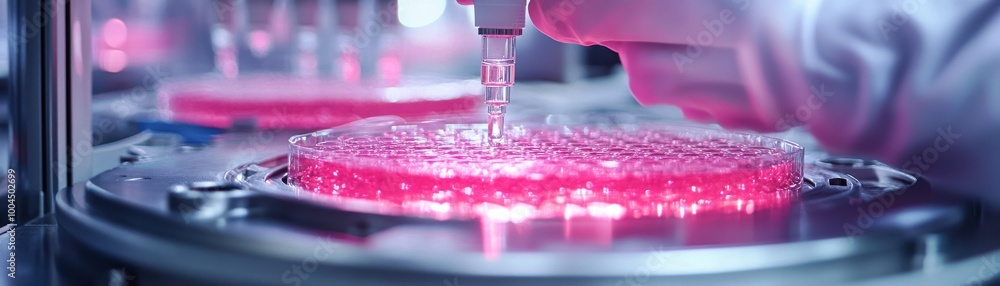 Poster closeup of a bioreactor in laboratory setting
