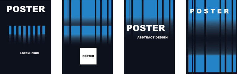 jingle music 70s blue color gradient poster background vector design. bunch of retro wall decoration, groovy,funky geometric shape. Vintage hippie wall art for interior, ad,feed banner, cover, poster