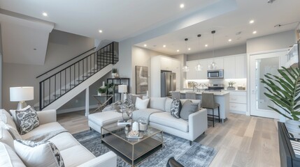 Fototapeta premium Modern Open Concept Living Room