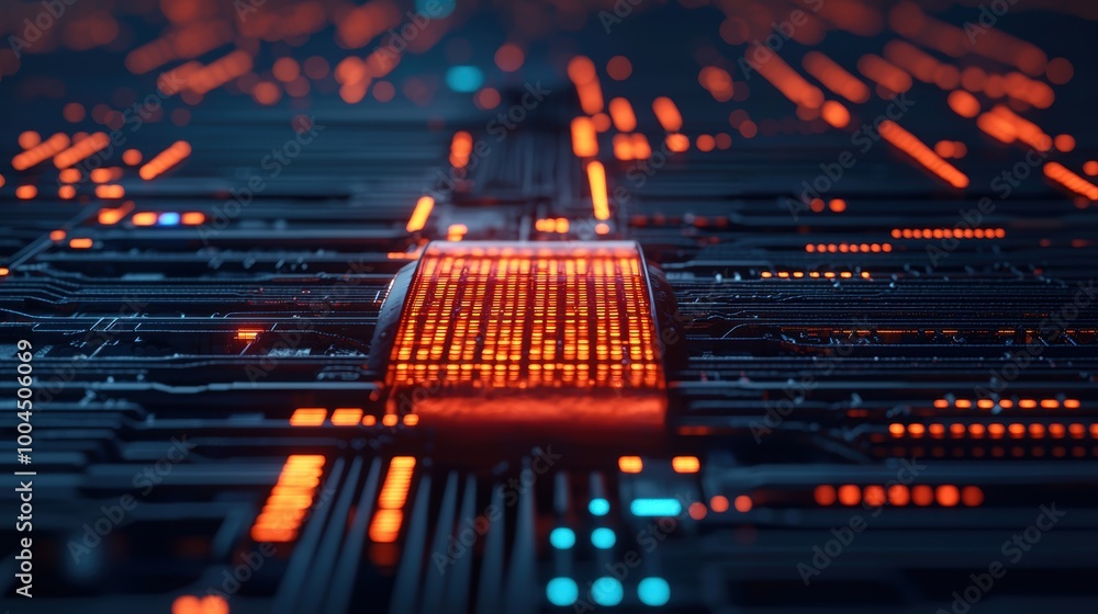 Poster abstract technology concept with neon data flow