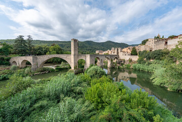Picturesque medieval town of Besal&uacute;. Girona, Costa Brava. Catalonia. Spain