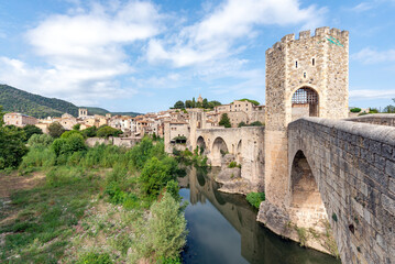 Obraz premium Picturesque medieval town of Besalú. Girona, Costa Brava. Catalonia. Spain