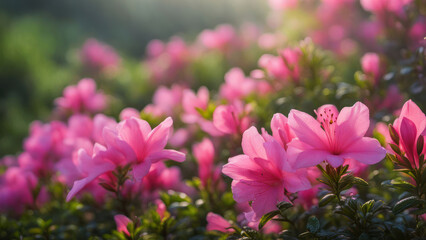 Obraz premium realistic illustration of a pink azalea flowers