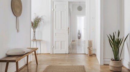 Minimalist White Hallway Interior Design