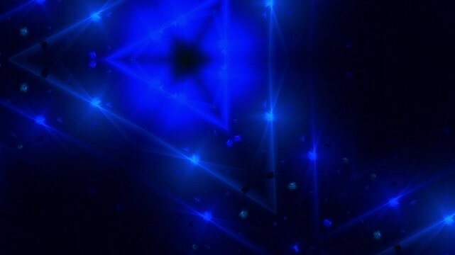 futuristisches symmetrisches Netzwerk aus hellen blauen Lichtern, Datentransfer, Technologie, Informationsfluss, Wissenschaft, digital, Muster
