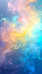 Glowing Vertical Clouds with Shifting Rainbow Light