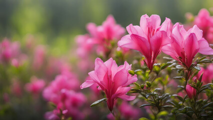 Obraz premium realistic illustration of a pink azalea flowers